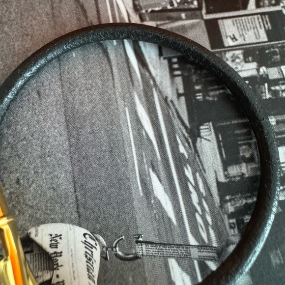 HERMES Leather & Gold Tone Metal Bracelet with Pouch, Box & Shopping Bag - Picture 4 of 14